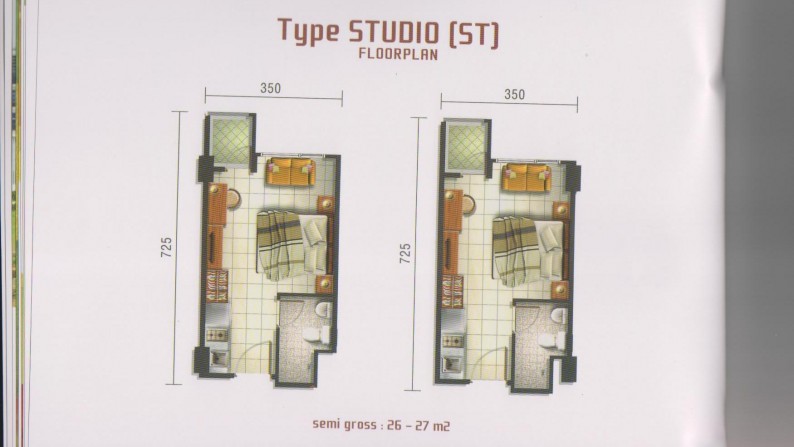 DIJUAL APARTMENT STUDIO SCIENTIA DI GADING SERPONG