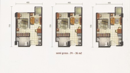 Dijual Apartemen Bu Banget, Harga dibawah Pasar, Type 1 BR, Scientia Tower B. Gading Serpong