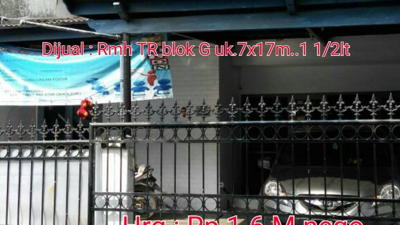 DIJUAL HARGA MIRING RUMAH TAMAN RATU UK. 7X17 ( IDR. 1.6 M NEGO)