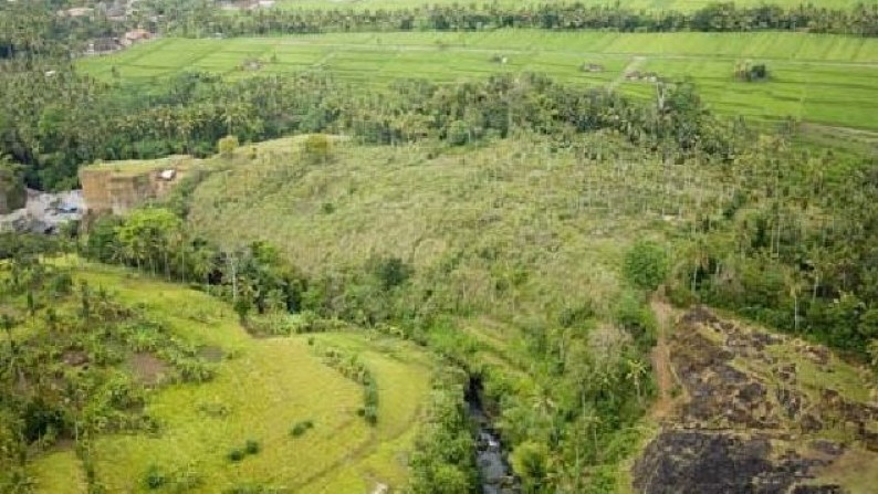 Tanah Lembah Pinggir Sungai 2,6 ha di Pujut Paku