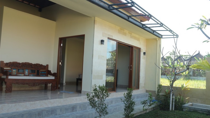 Brand New 1 Bedroom Villa With Beautiful Rice field View for Rent Located Just 5 Minute From Ubud Center
