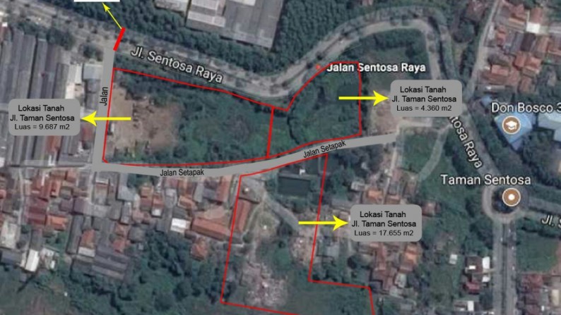 Dijual Tanah di Perumahan Sentosa Jalan Cikarang