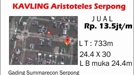 Kavling Lokasi Cluster Aristoteles Residence  Gading Serpong