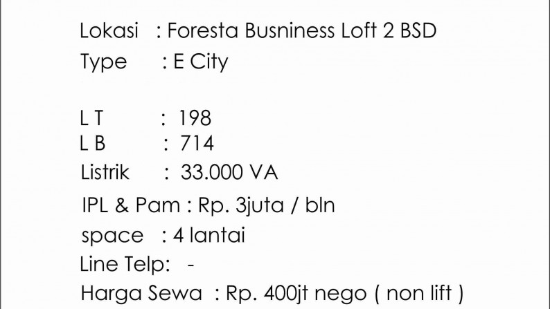 Ruko Foresta Business Loft  2,BSD City