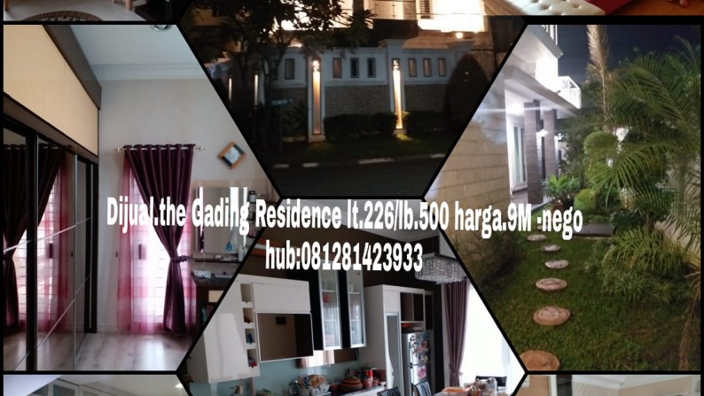 Dijual Rumah di The Gading Residence , cluster Pelangi Ungu