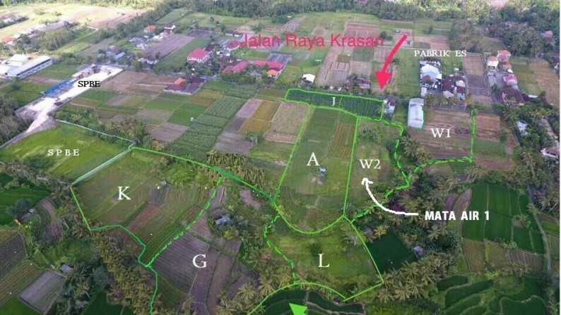 TANAH Di Jual PINGGIR JALAN RAYA di Desa Sedang, Badung, BALI, Luas 22.655 M, Harga 2,75 Juta/Meter NEGO #TS