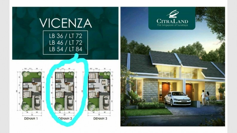 Dijual rumah nyaman & asri, siap huni di area CITRALAND Surabaya, HANYA Rp. 890.000,- NEGO