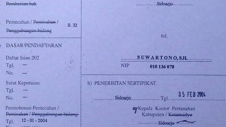 Dijual Tanah Komersial di Jl. Raya Waru Sidoarjo Jawa Timur