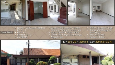 Jual Rumah 1.5 Lantai, Bagus + Terawat, Row Jalan depan Lebar + Paving, Siap Huni, Bisa untuk Rumah Tinggal/Kantor