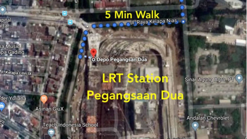 [ Gudang Dijual Cocok Untuk Office Space, Warehouse, Bank Dll Jl Pegangsaan Dua Km 3,5 Luas 6.961m2 ]