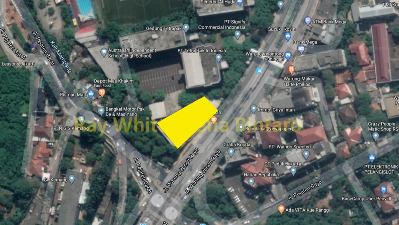 Disewakan Tanah Hoek di Jl Warung Buncit, Jakarta Selatan