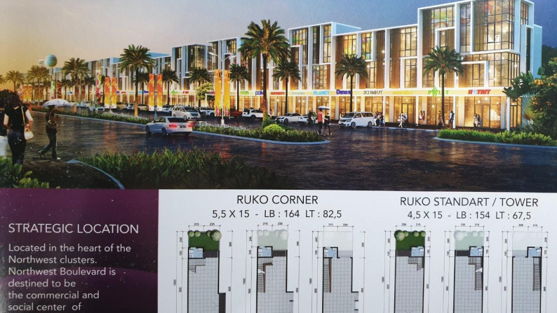 Dijual Ruko North West Boulevard