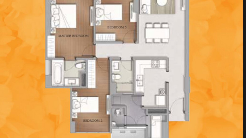 Dijual/Disewakan Apartemen Marigold 3+1 BR, Lantai 8, Nava Park BSD City